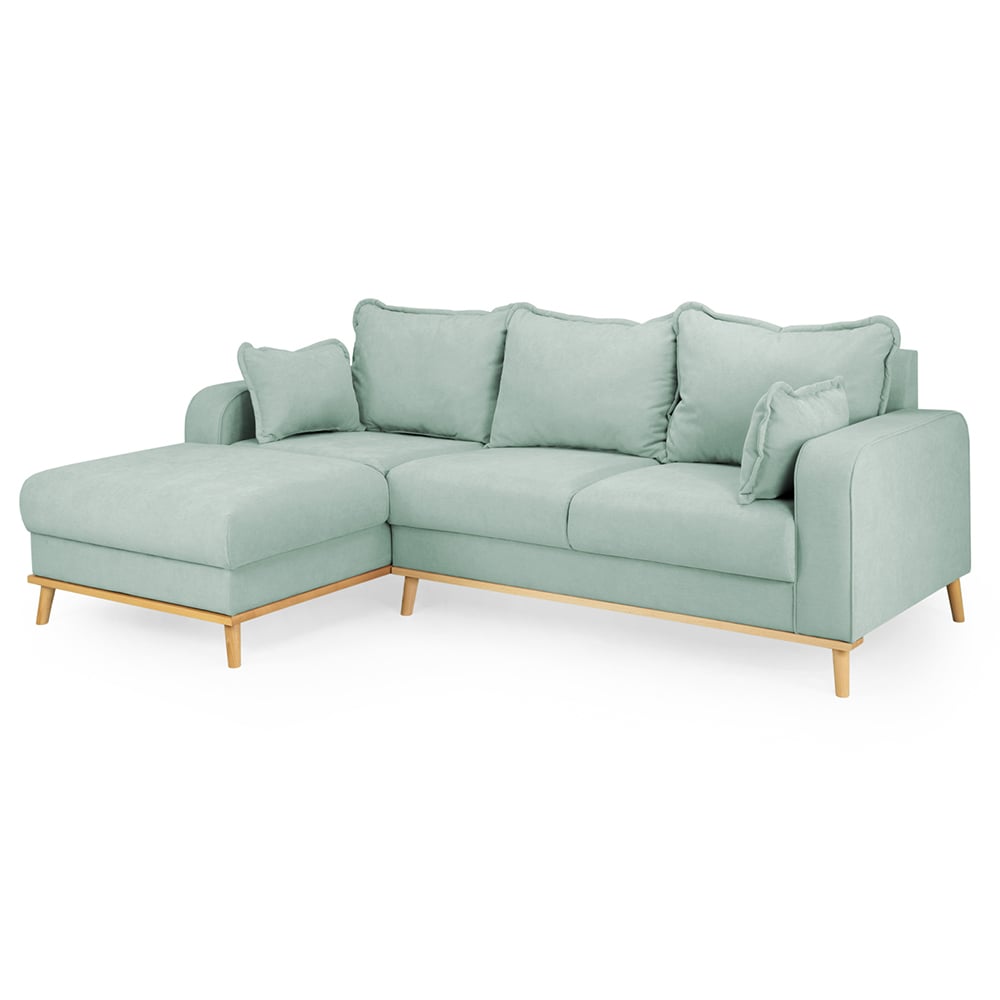 Breccia Fabric Left Hand Corner Sofa In Blue