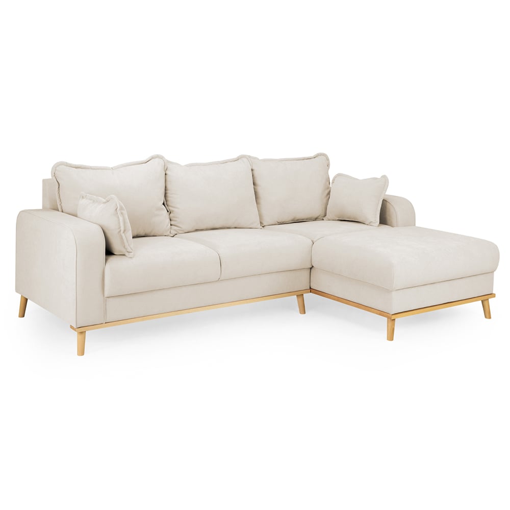 Breccia Fabric Right Hand Corner Sofa In Beige