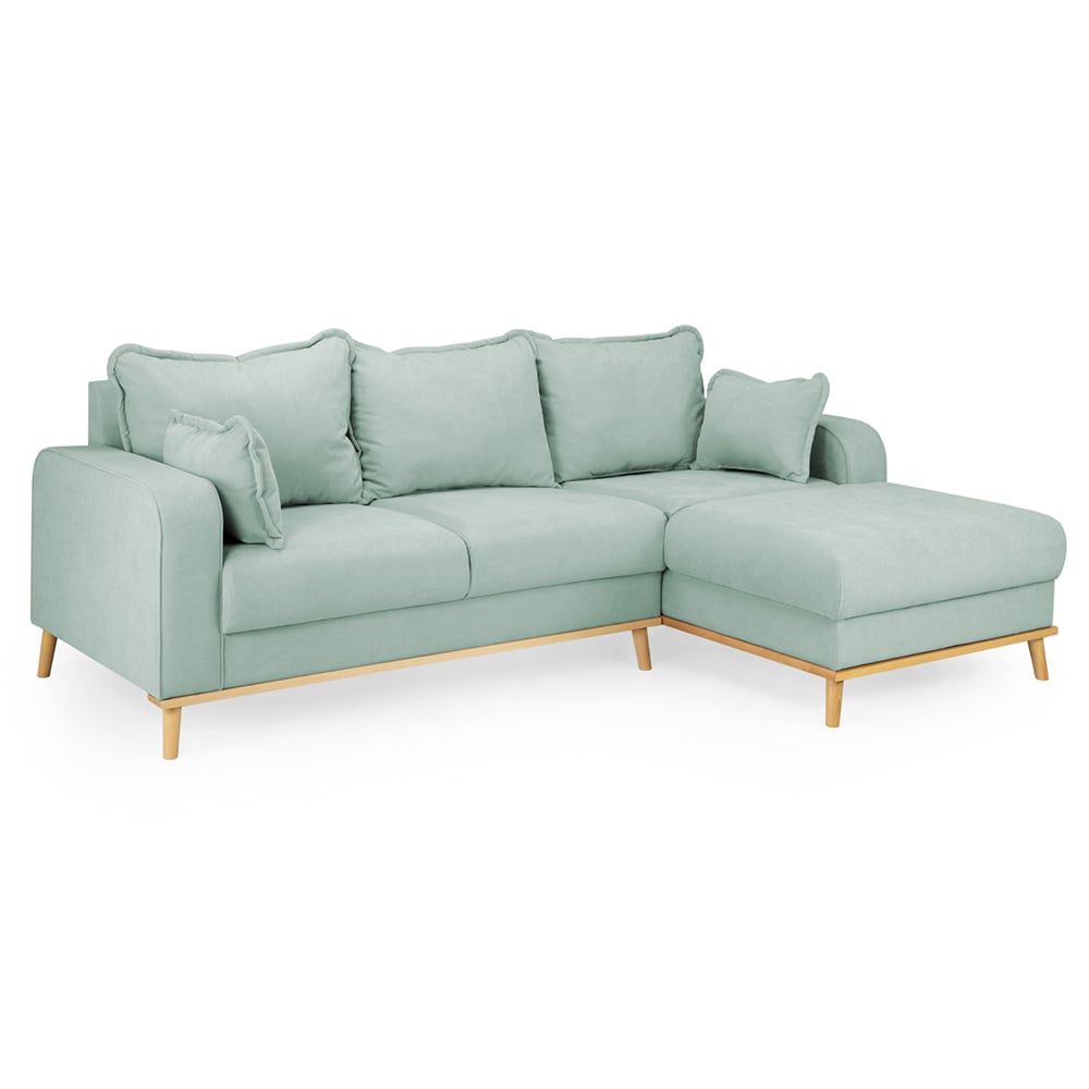 Breccia Fabric Right Hand Corner Sofa In Blue