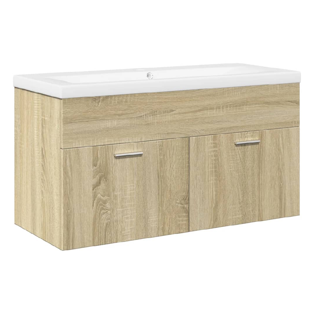 Breccia Wooden 60cm Vanity Unit Without Faucet In Sonoma Oak