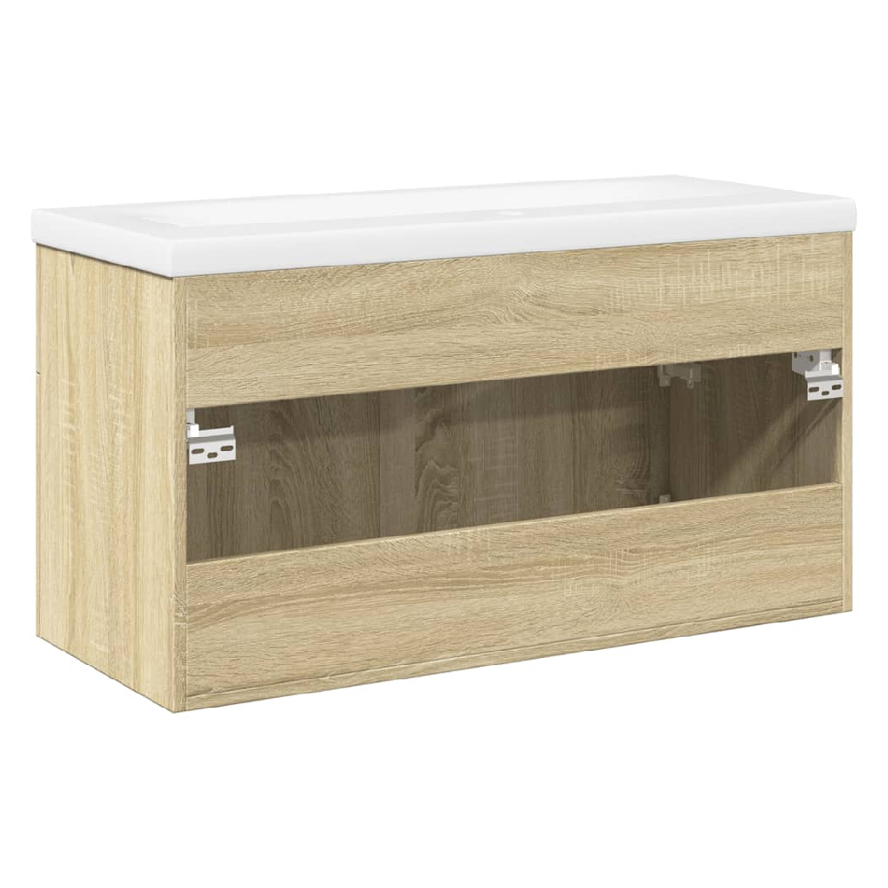 Breccia Wooden 60cm Vanity Unit Without Faucet In Sonoma Oak