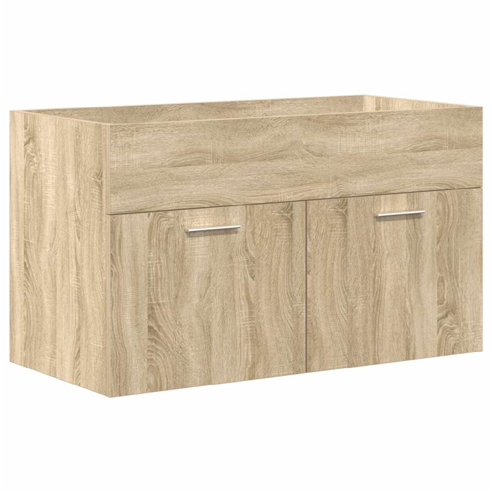 Breccia Wooden 80cm Vanity Unit With Faucet In Sonoma Oak