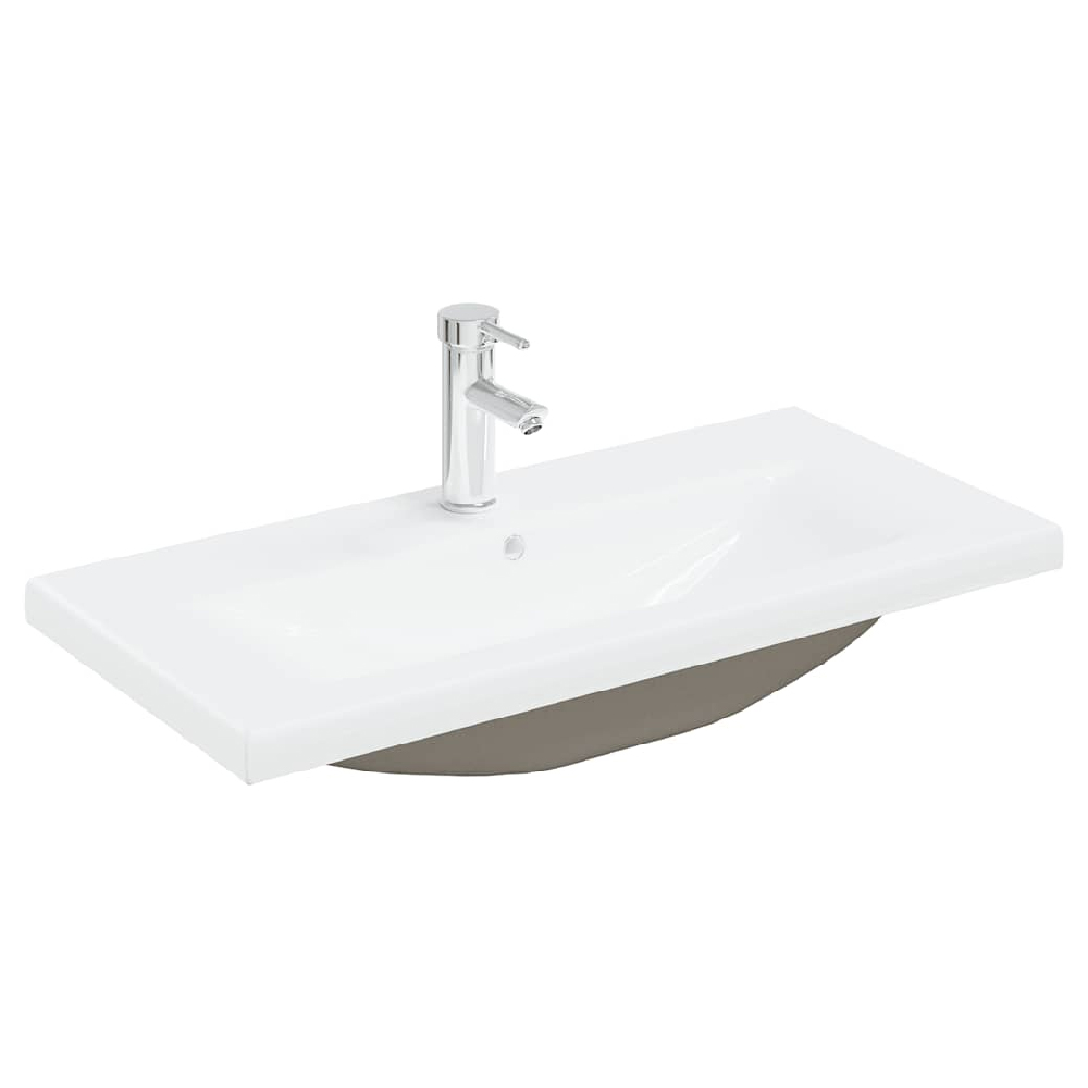 Breccia Wooden 80cm Vanity Unit With Faucet In Sonoma Oak