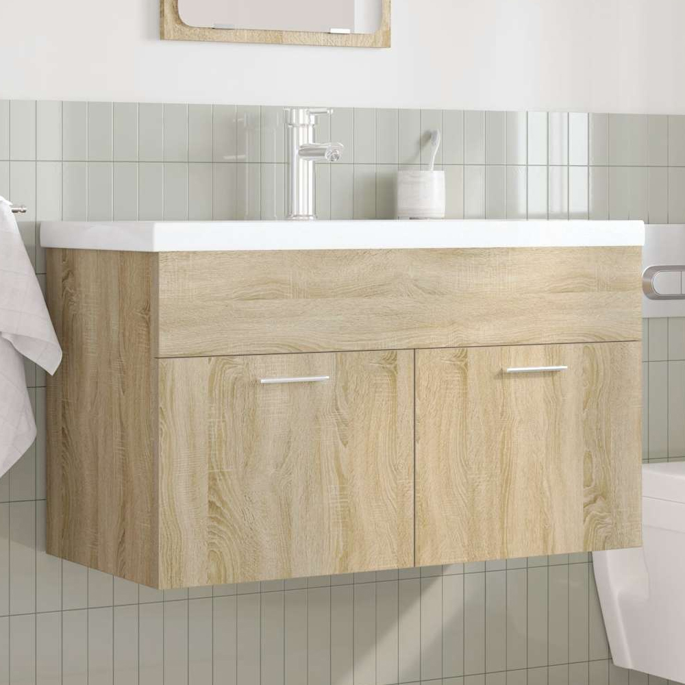 Read more about Breccia wooden 80cm vanity unit with faucet in sonoma oak