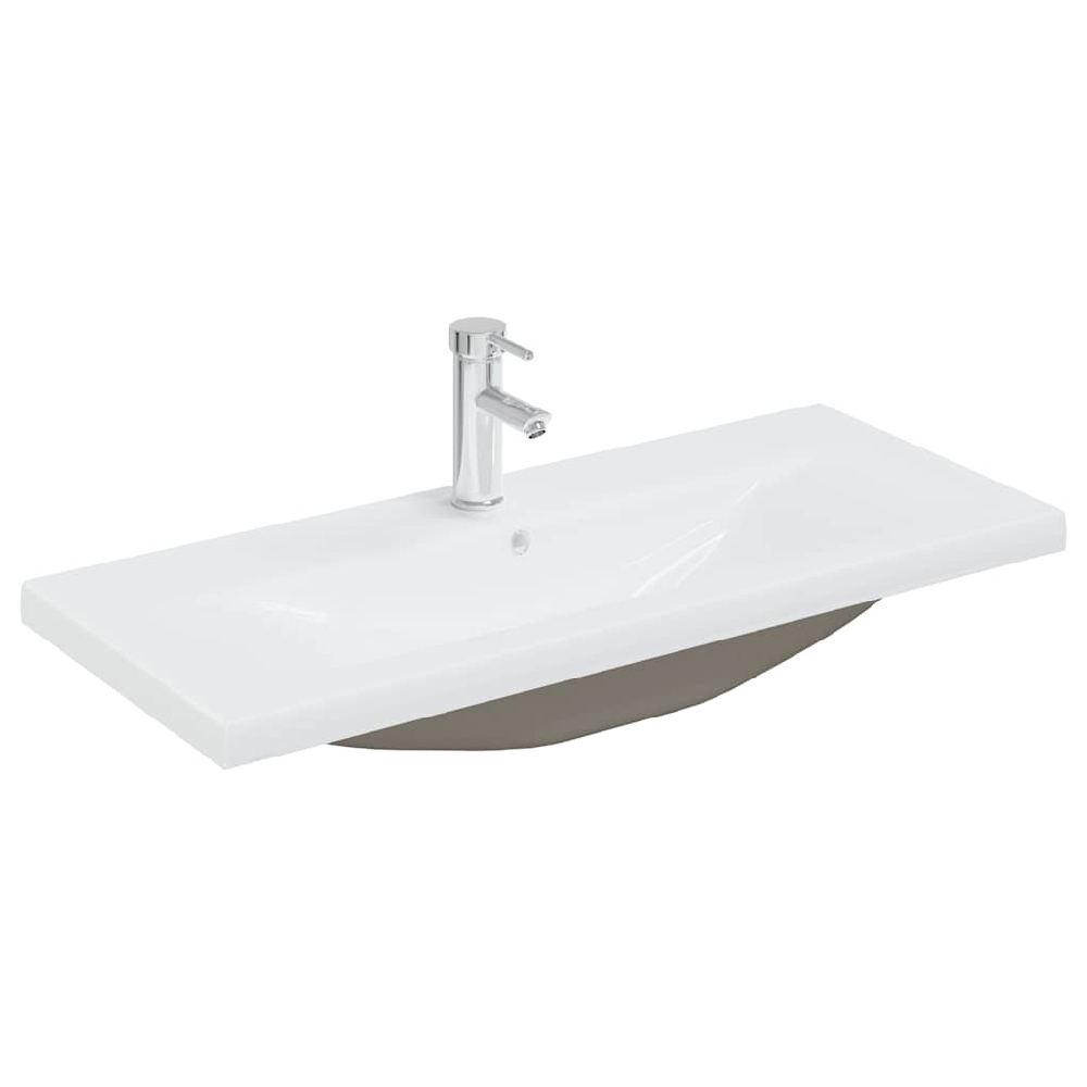 Breccia Wooden 90cm Vanity Unit With Faucet In Sonoma Oak