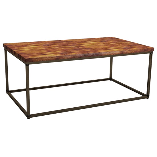 Photo of Brechin rectangular wooden coffee table in rustic pine