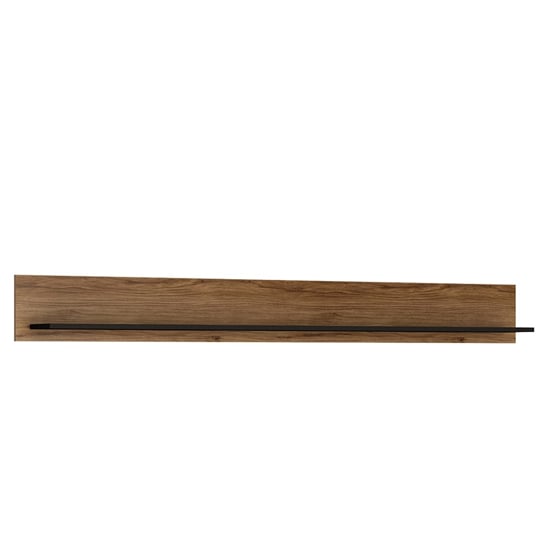 Read more about Brecon wooden large wall shelf in walnut and black