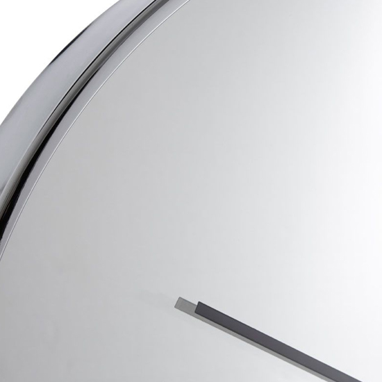 Breiley Round Minimal Mirrored Wall Clock In Chrome Frame