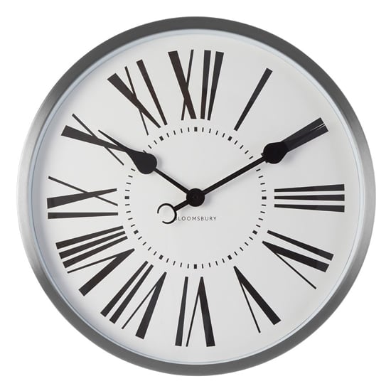 Read more about Breiley round traditional design wall clock in chrome frame
