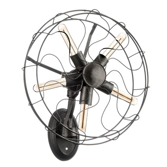 Read more about Brekota vintage fan shape wall light in black