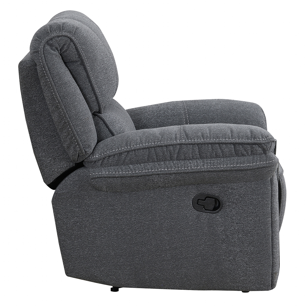 Brela Fabric Recliner 1 Seater Sofa In Dark Grey