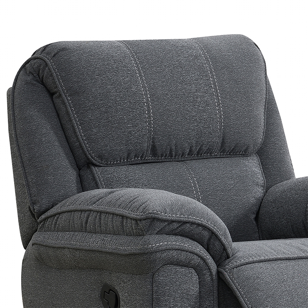 Brela Fabric Recliner 1 Seater Sofa In Dark Grey