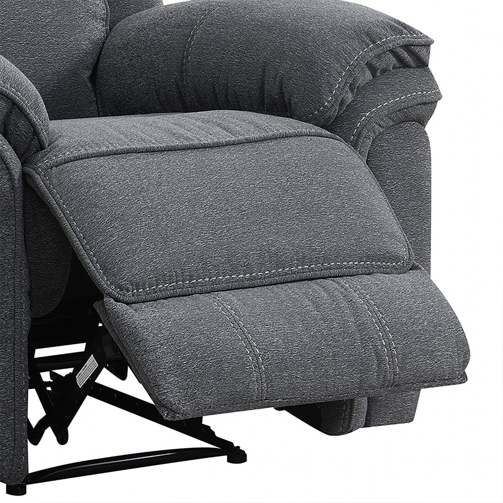 Brela Fabric Recliner 1 Seater Sofa In Dark Grey