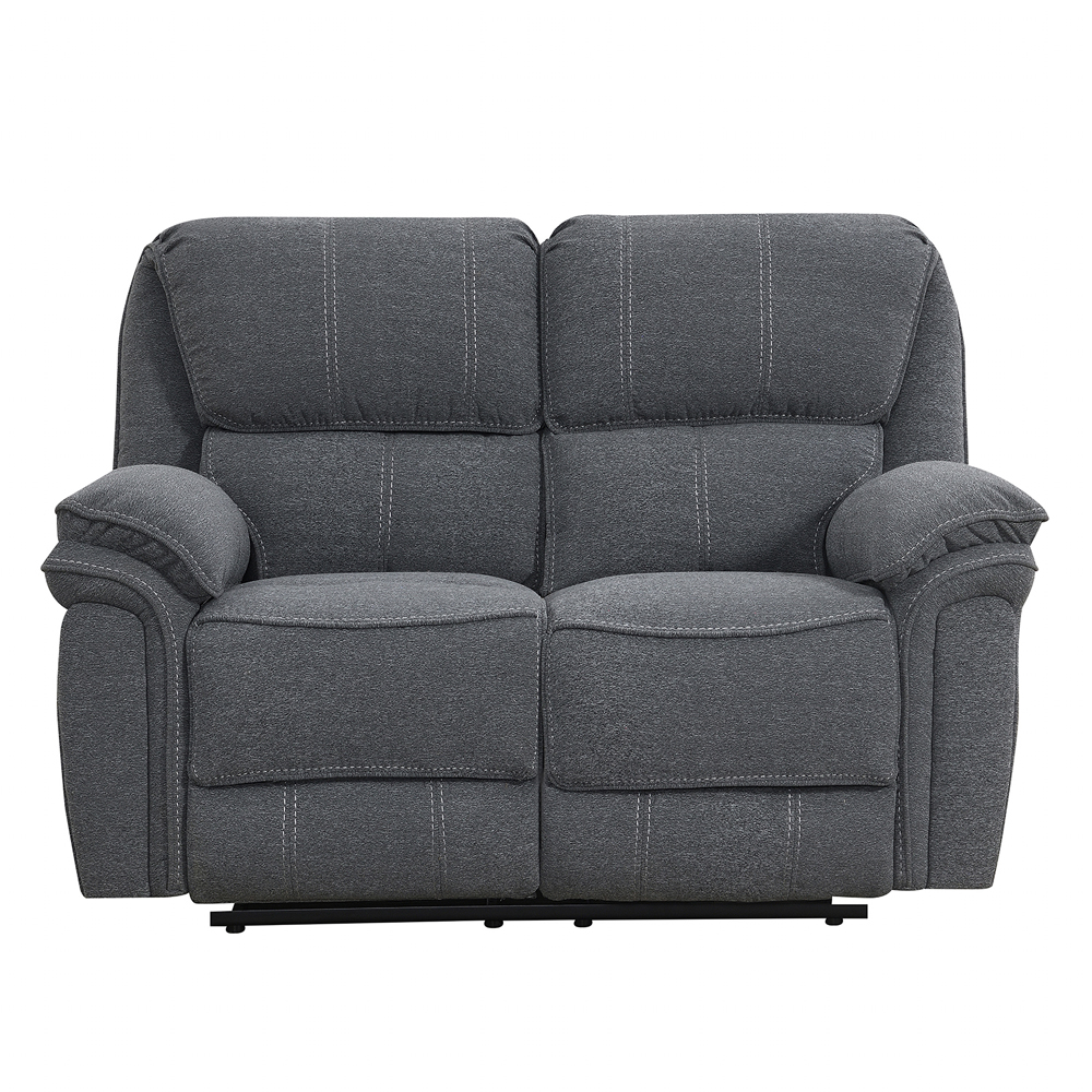 Brela Fabric Recliner 2 Seater Sofa In Dark Grey