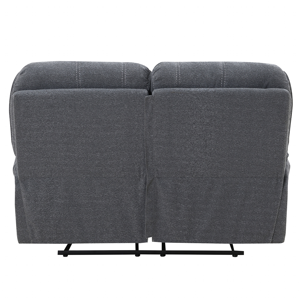 Brela Fabric Recliner 2 Seater Sofa In Dark Grey