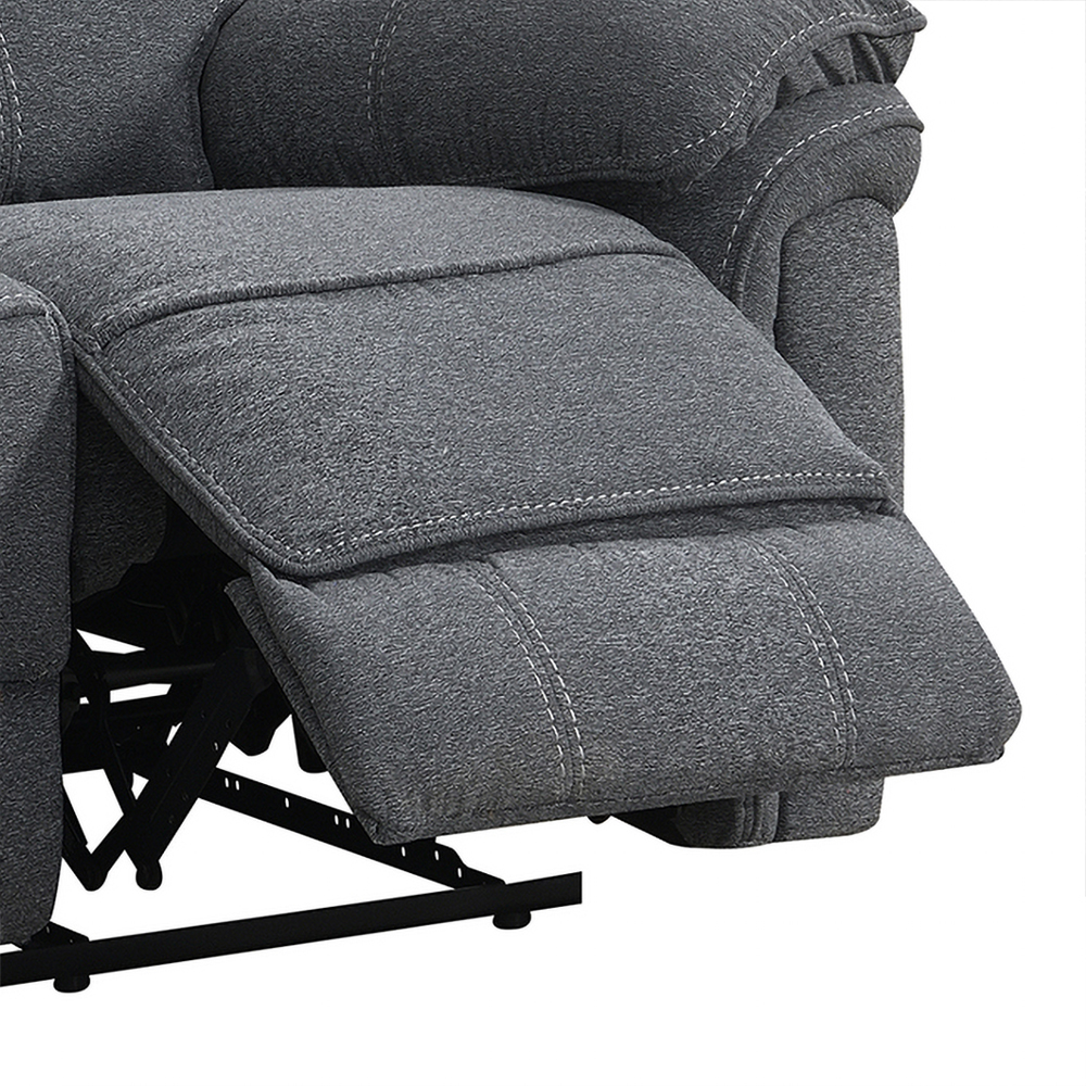 Brela Fabric Recliner 2 Seater Sofa In Dark Grey