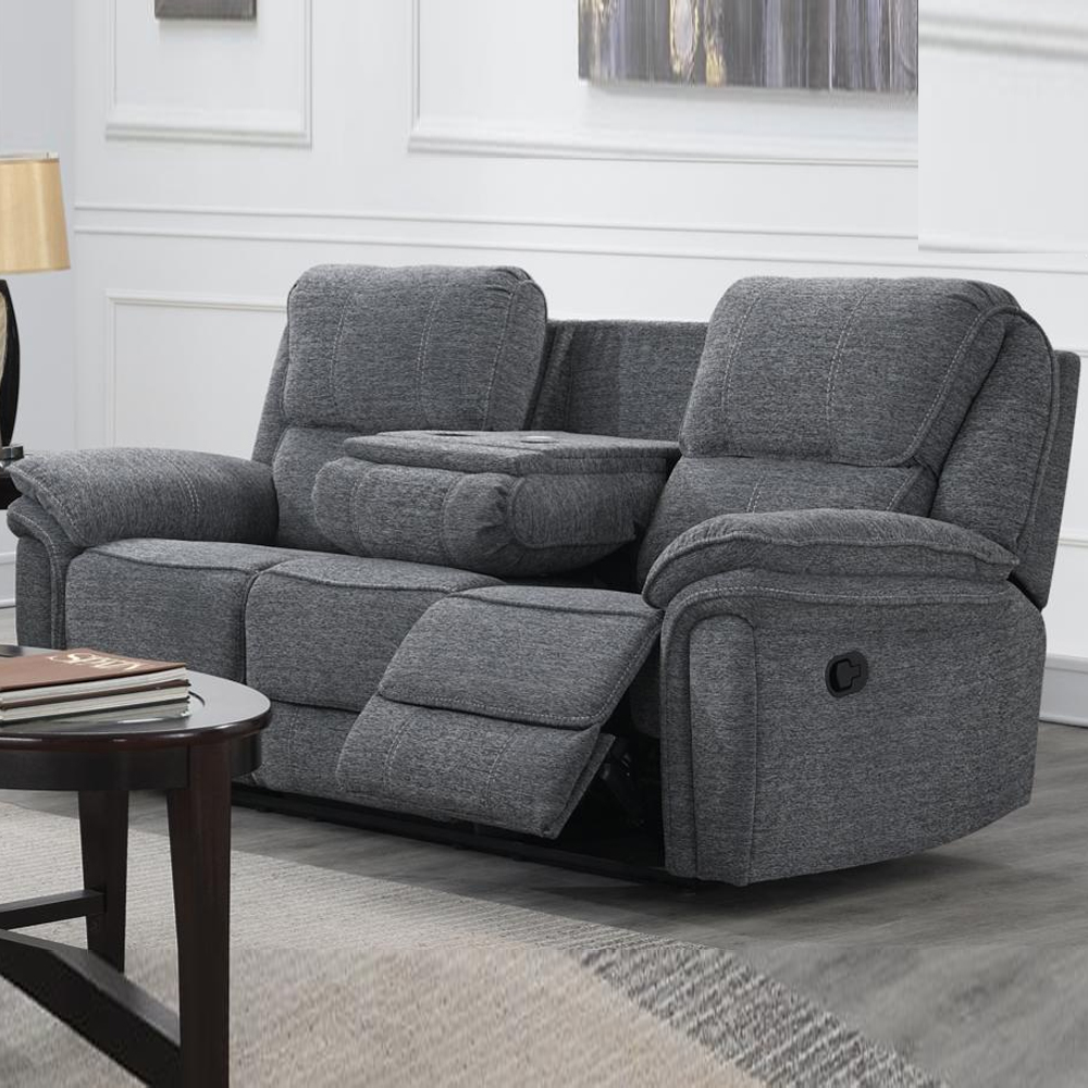 Brela Fabric Recliner 3+1+1 Seater Sofa Set In Grey
