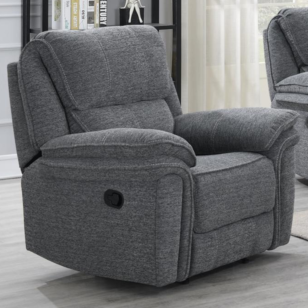 Brela Fabric Recliner 3+1+1 Seater Sofa Set In Grey