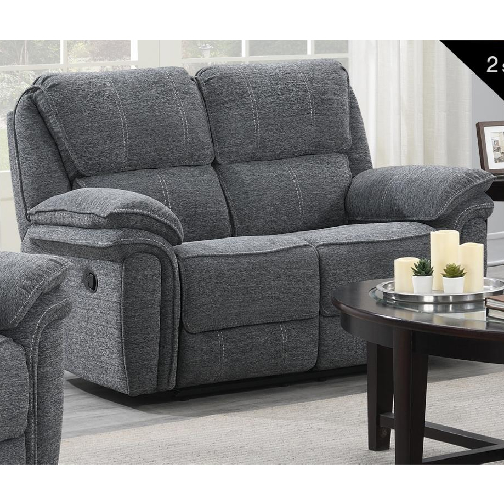 Brela Fabric Recliner 3+2 Seater Sofa Set In Dark Grey