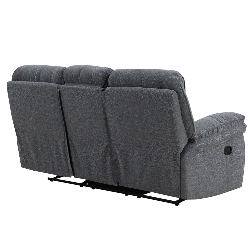 Brela Fabric Recliner 3 Seater Sofa In Dark Grey