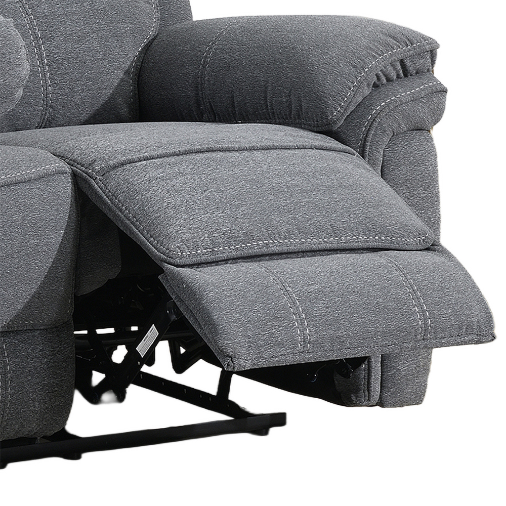 Brela Fabric Recliner 3 Seater Sofa In Dark Grey
