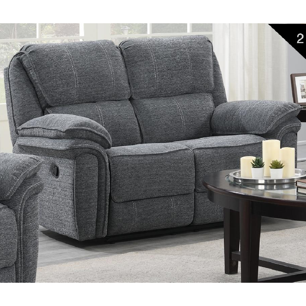 Brela Fabric Recliner Sofa Suite In Grey