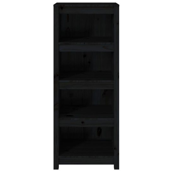 Brela Pinewood Bookcase With 3 Shelves In Black