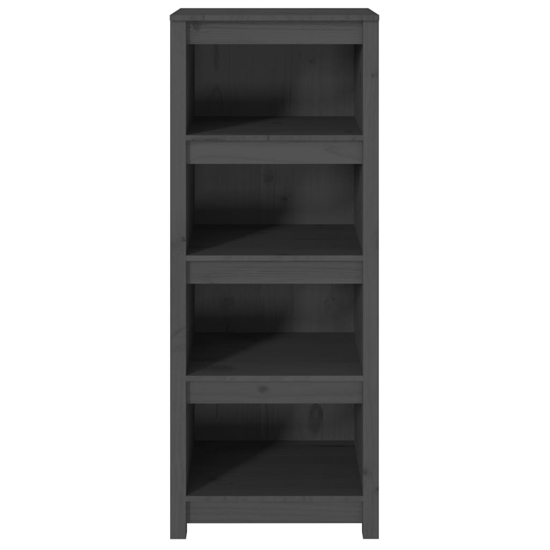 Brela Pinewood Bookcase With 3 Shelves In Grey