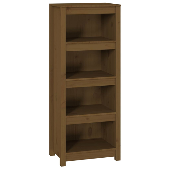 Brela Pinewood Bookcase With 3 Shelves In Honey Brown