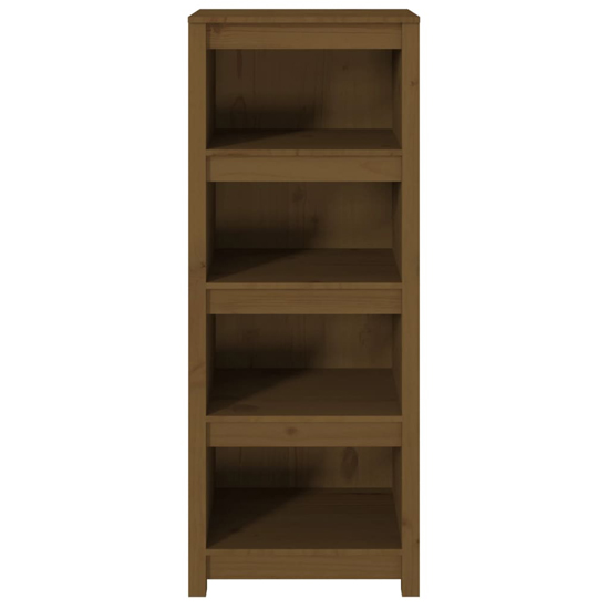 Brela Pinewood Bookcase With 3 Shelves In Honey Brown