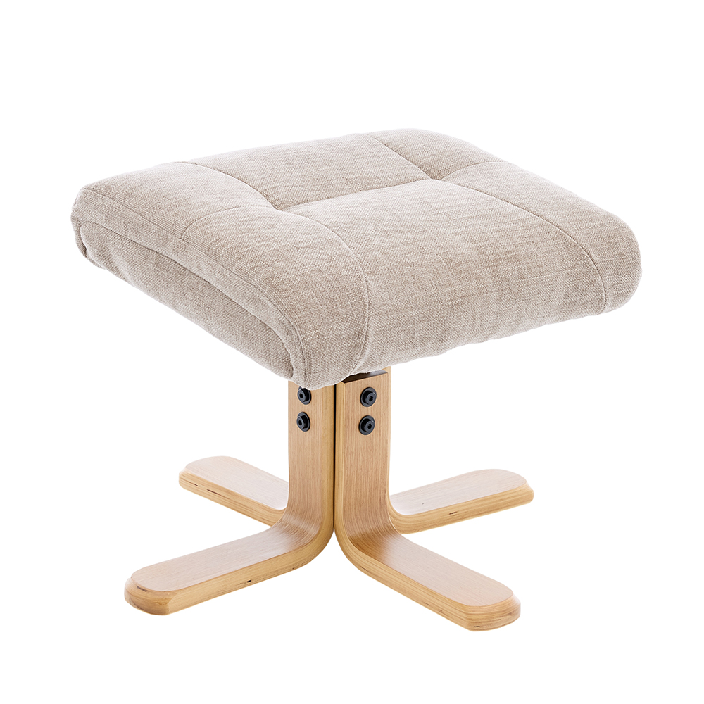Brelon Fabric Swivel Recliner Chair with Footstool in Sandrift