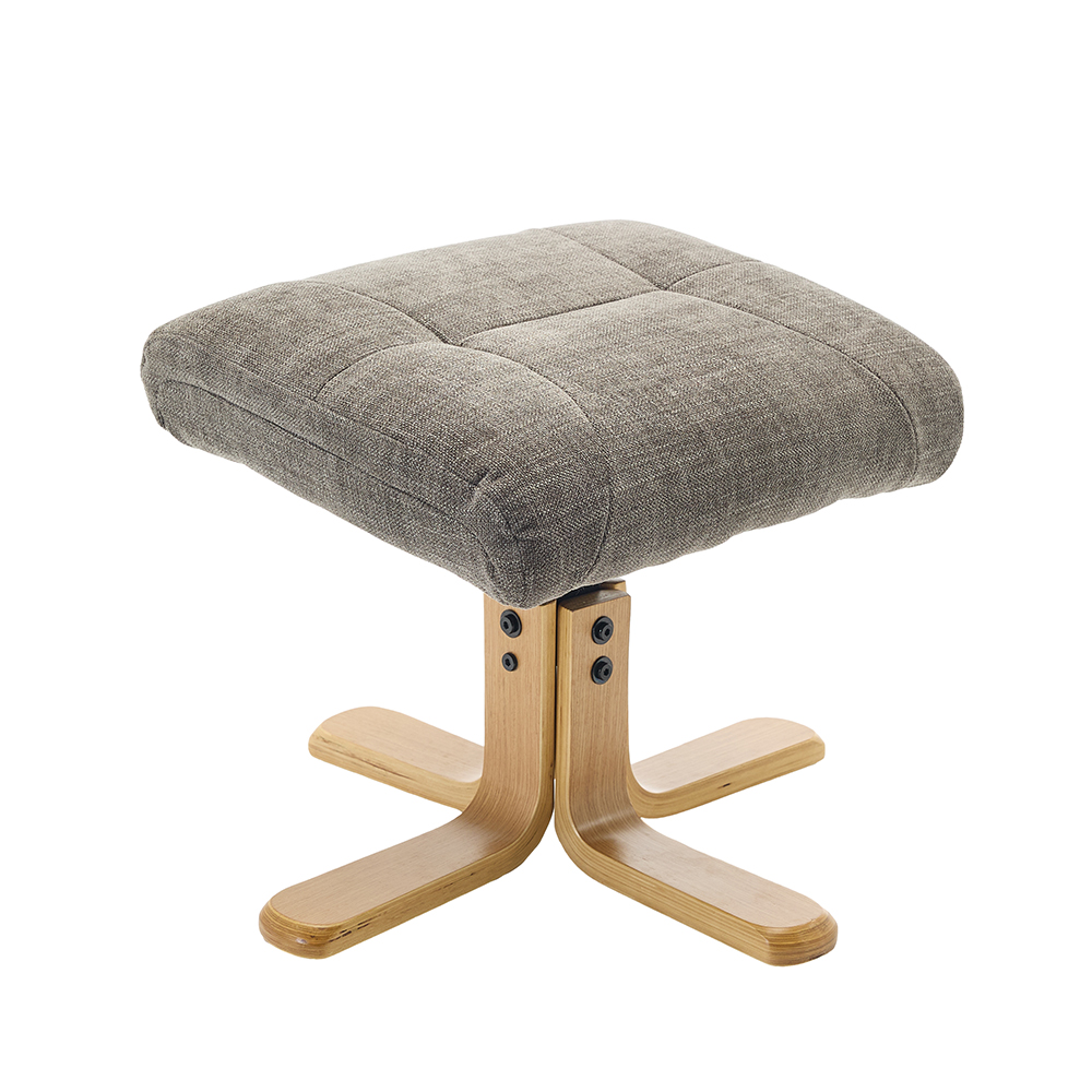 Brelon Fabric Swivel Recliner Chair with Footstool in Thunder