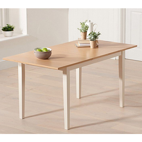 Ankila Extending Wooden Dining Table In Oak And Cream Furniture in