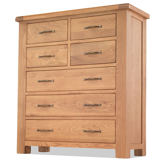 Product photograph of Brendan Chest Of Drawers In Crafted Solid Oak With 7 Drawers from Furniture in Fashion
