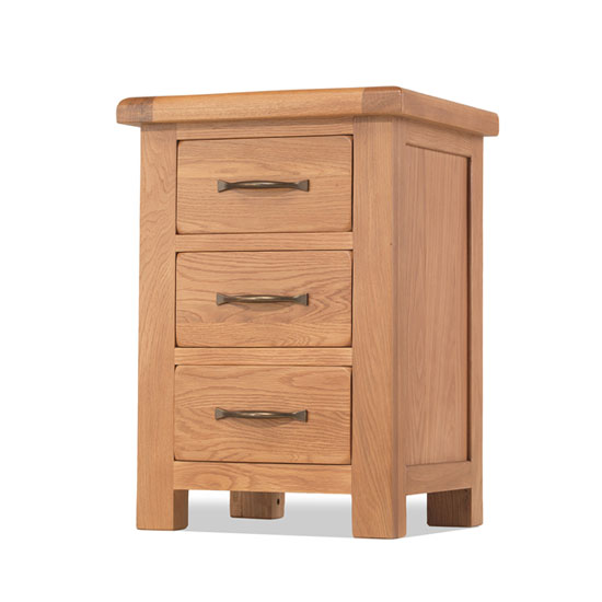 Brendan Small 3 Drawer Bedside In Crafted Solid Oak Furniture