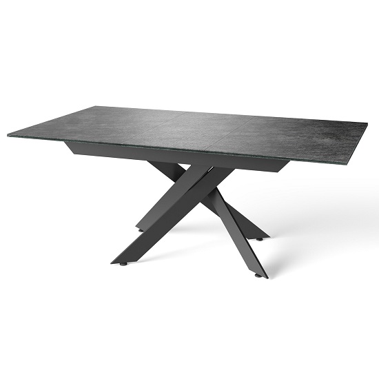 Marston Extending Dining Table In Grey With Powder Coated Legs FiF