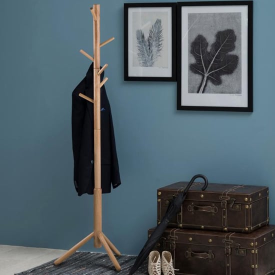 Product photograph of Brendon Rubberwood Coat Stand In Oak from Furniture in Fashion