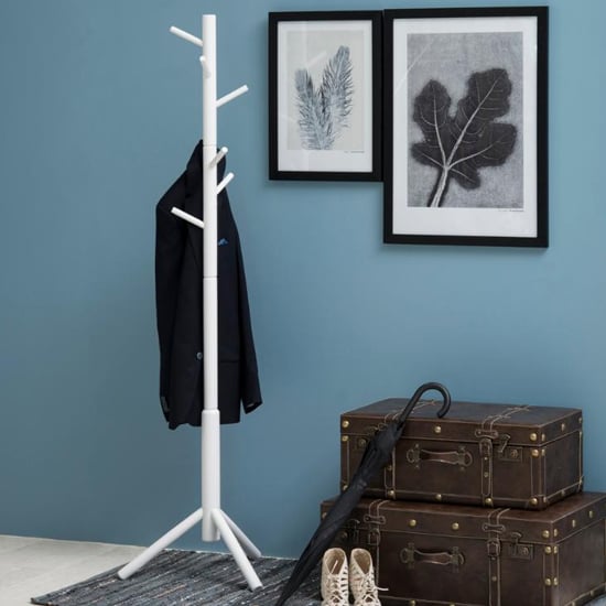 Read more about Brendon rubberwood coat stand in white