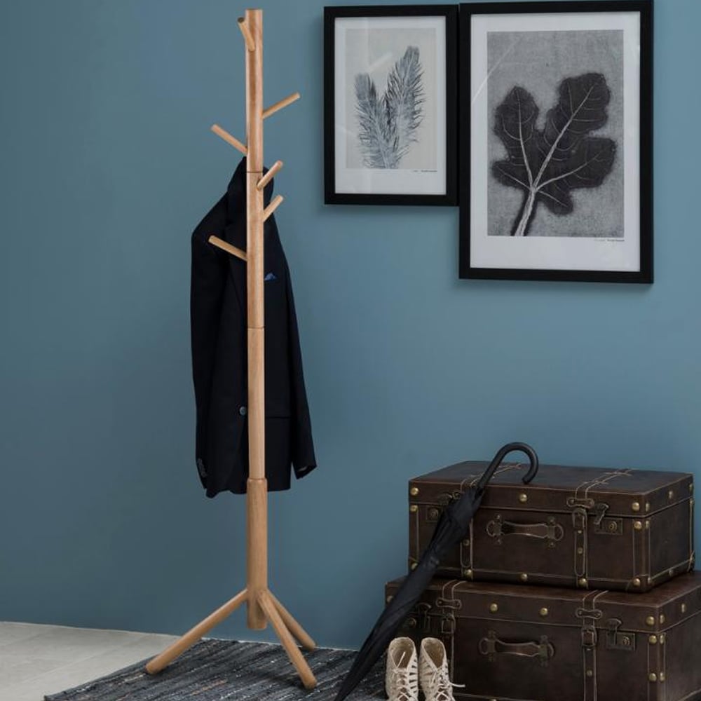 Brendon Wooden Coat Hanger Stand In Oak