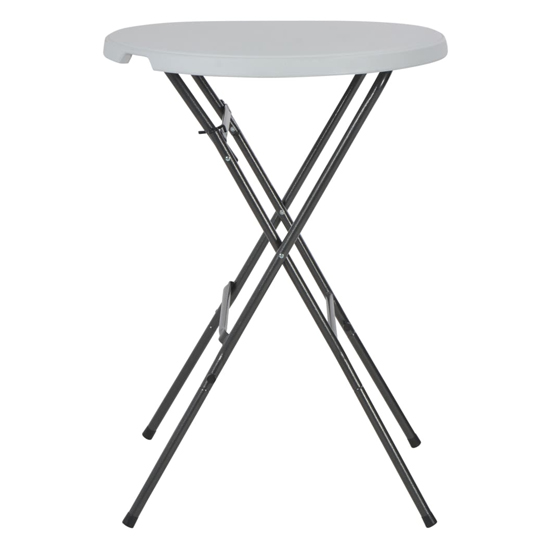 Brenna HDPE Folding Bar Table With Steel Legs In White