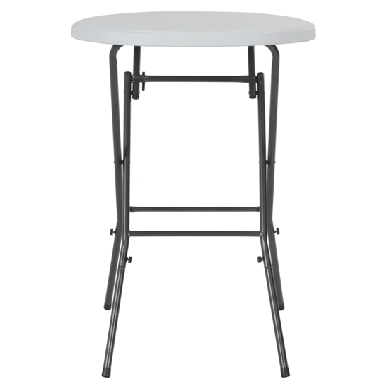 Brenna HDPE Folding Bar Table With Steel Legs In White