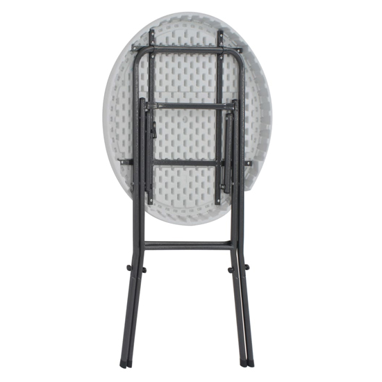 Brenna HDPE Folding Bar Table With Steel Legs In White