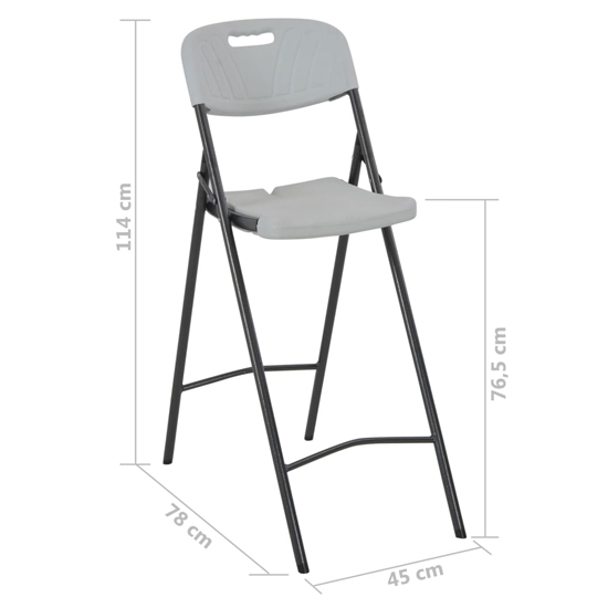 Brenna White HDPE Folding Bar Chairs In A Pair