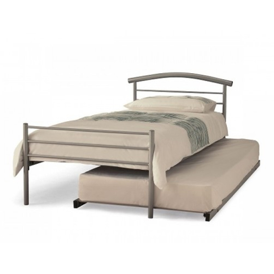 Brennington Meatl Single Bed With Guest Bed In Silver_2