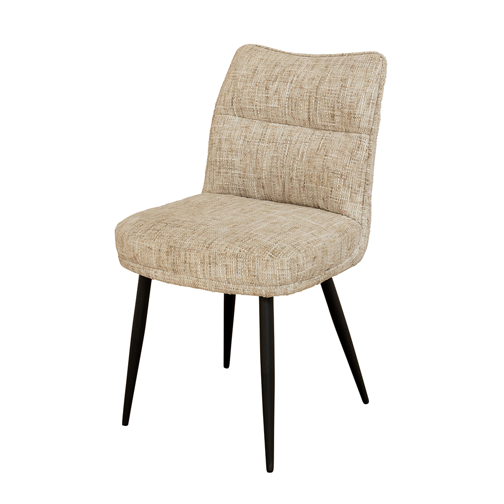 Breno Oak Veneer Dining Table with 6 Oatmeal Chairs