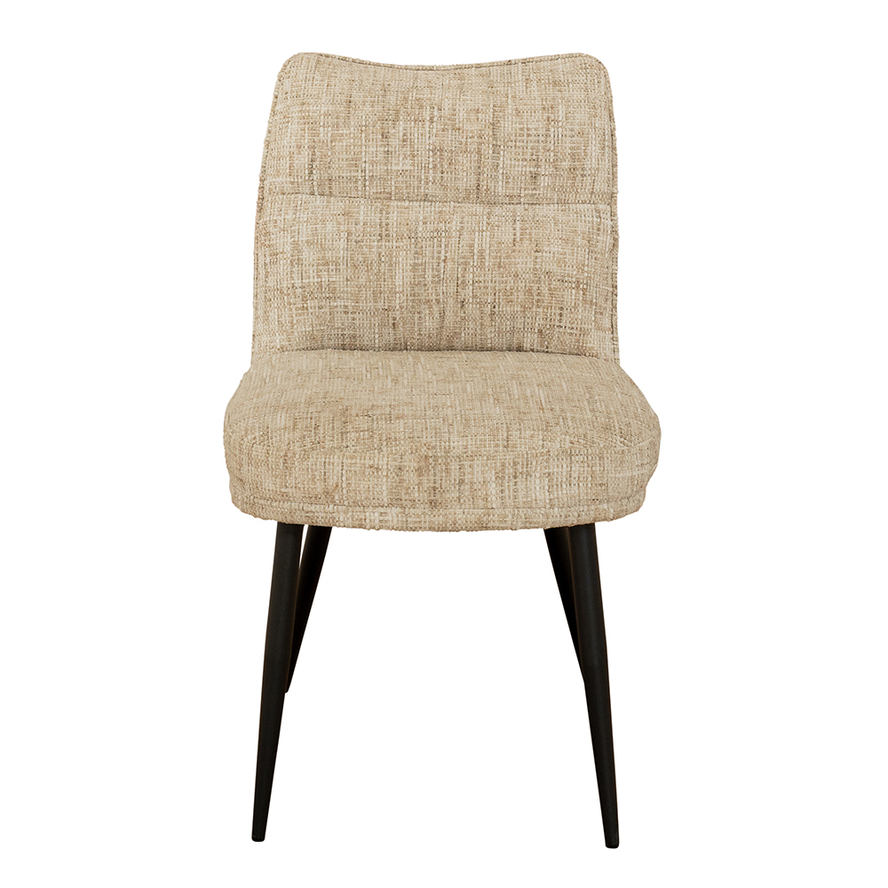 Breno Oak Veneer Dining Table with 6 Oatmeal Chairs
