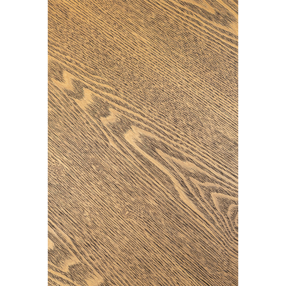 Breno Oak Veneer Dining Table with Matt Black X-Shaped Legs