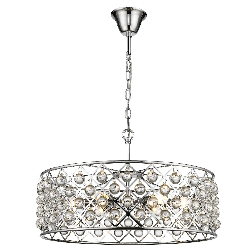 Read more about Brent 6 light crystal droplets pendant light in chrome