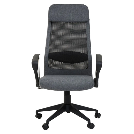 Brent Fabric Home Office Chair In Black Mesh And Grey