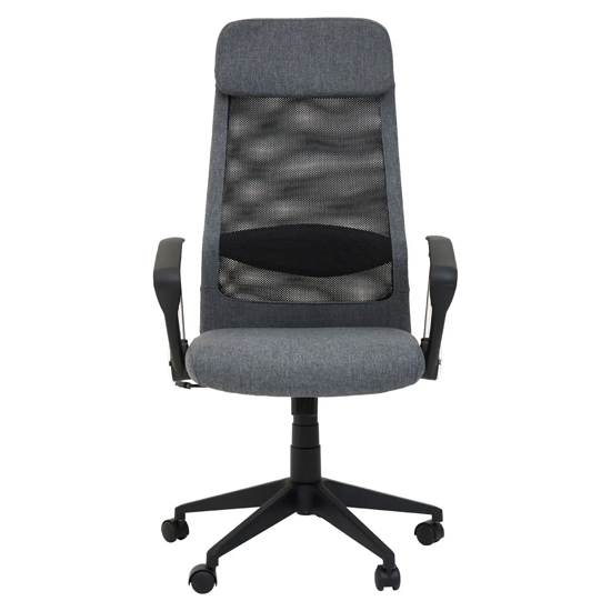 Brent Fabric Home Office Chair In Black Mesh And Grey